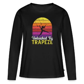 Retro Trapezkünstler Zirkus-Artist Akrobatik - Frauen Premium Bio Langarmshirt - Schwarz - Vorne - Julia (174cm)