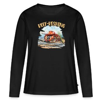 Mignon bernard-l’ermite crabes crustacés - T-shirt manches longues Premium bio Femme - noir - Devant - Julia (174cm)