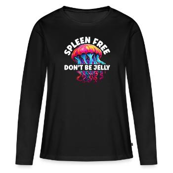 Chirurgie de splénectomie d’ablation de la rate Dicton drôle - T-shirt manches longues Premium bio Femme - noir - Devant - Julia (174cm)