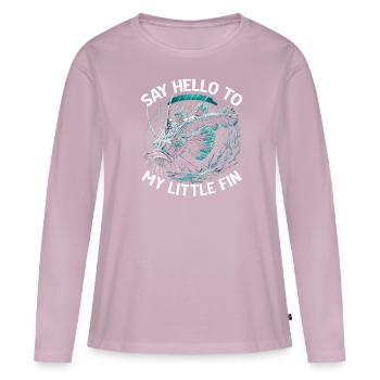 Effrayant, Mer profonde, Vipère, Pêcheur, Biologiste marin - T-shirt manches longues Premium bio Femme - rose poudré - Devant - Julia (174cm)