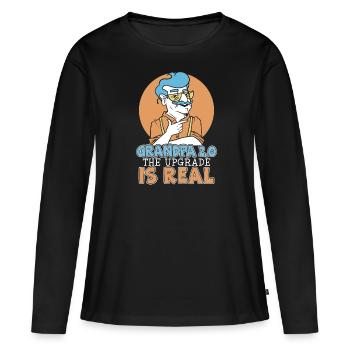 Zum Großvater Von Opa Befördert Großvater - Frauen Premium Bio Langarmshirt - Schwarz - Vorne - Julia (174cm)
