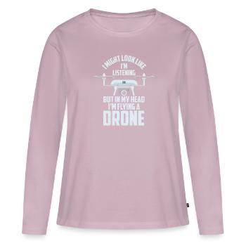 Drone Pilot - Women's Premium Organic Long Sleeve Shirt - dusky pink - Front - Julia (174cm)
