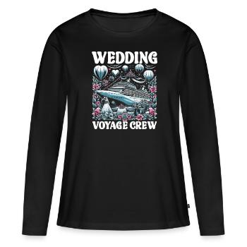 Kreuzfahrtschiff Kreuzfahrt Bootsfahrt - Frauen Premium Bio Langarmshirt - Schwarz - Vorne - Julia (174cm)