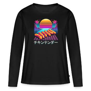 Chicken Fast Food Lover Hähnchen - Women's Premium Organic Long Sleeve Shirt - black - Front - Julia (174cm)