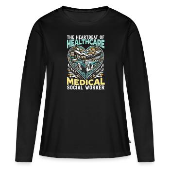 Sozialarbeiter Beruf Beruf Sozial - Frauen Premium Bio Langarmshirt - Schwarz - Vorne - Julia (174cm)