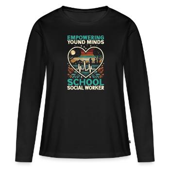 Sozialarbeiter Beruf Beruf Sozial - Frauen Premium Bio Langarmshirt - Schwarz - Vorne - Julia (174cm)