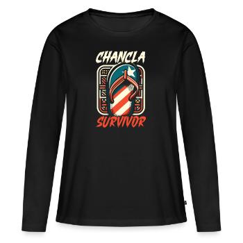 Porto Rico Drapeau Pays Nationalité Pr Boricua - T-shirt manches longues Premium bio Femme - noir - Devant - Julia (174cm)