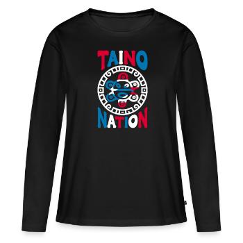 Porto Rico Drapeau Pays Nationalité Pr Boricua - T-shirt manches longues Premium bio Femme - noir - Devant - Julia (174cm)