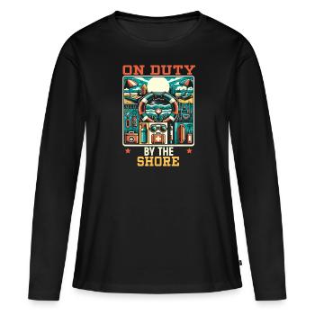 Rettungsschwimmer-lebensretter-beruf Am Strand - Frauen Premium Bio Langarmshirt - Schwarz - Vorne - Julia (174cm)