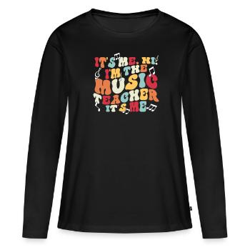 Musiklehrer Musikschule Musiker Musical - Frauen Premium Bio Langarmshirt - Schwarz - Vorne - Julia (174cm)