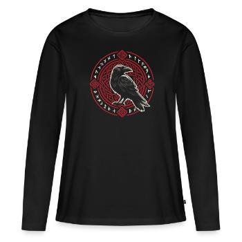 Nordische Wikingerkultur Nordische Mythologie - Frauen Premium Bio Langarmshirt - Schwarz - Vorne - Julia (174cm)