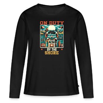 Rettungsschwimmer-lebensretter-beruf Am Strand - Frauen Premium Bio Langarmshirt - Schwarz - Vorne - Julia (174cm)