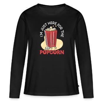 Soirée cinéma-cinéma-pop-corn-cinéma Regarder - T-shirt manches longues Premium bio Femme - noir - Devant - Julia (174cm)