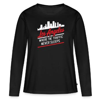 États-Unis États-Unis État d’Amérique Go - T-shirt manches longues Premium bio Femme - noir - Devant - Julia (174cm)