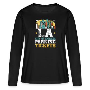 États-Unis États-Unis État d’Amérique Go - T-shirt manches longues Premium bio Femme - noir - Devant - Julia (174cm)