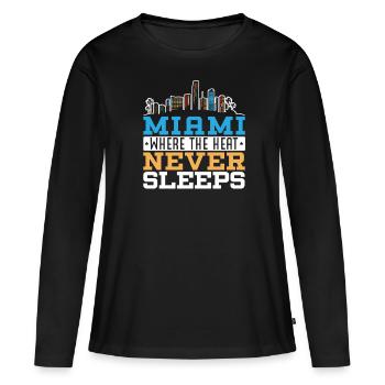 États-Unis États-Unis État d’Amérique Miami - T-shirt manches longues Premium bio Femme - noir - Devant - Julia (174cm)