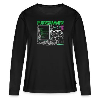 Programmeur drôle Programmeur - T-shirt manches longues Premium bio Femme - noir - Devant - Julia (174cm)
