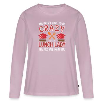 Lunch Lady, School Canteen Worker, Dinner Lady - Women's Premium Organic Long Sleeve Shirt - dusky pink - Front - Julia (174cm)