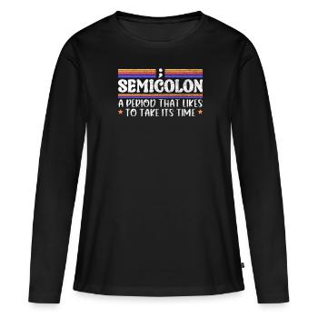 Grammar English funny - Women's Premium Organic Long Sleeve Shirt - black - Front - Julia (174cm)
