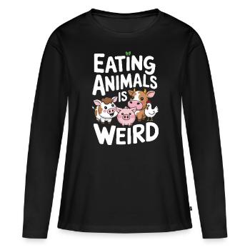 Végétarien Végétalien Végétarien Végétarien - T-shirt manches longues Premium bio Femme - noir - Devant - Julia (174cm)