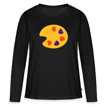 Farbe Maler - Frauen Premium Bio Langarmshirt - Schwarz - Vorne - Julia (174cm)