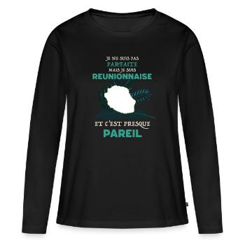 La Femme De La Réunion Est Parfaite Cadeau Amie - T-shirt manches longues Premium bio Femme - noir - Devant - Julia (174cm)