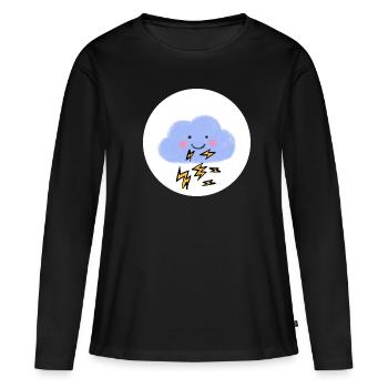 Ours chanceux, Costume, Foudre, Tonnerre, Orage - T-shirt manches longues Premium bio Femme - noir - Devant - Julia (174cm)