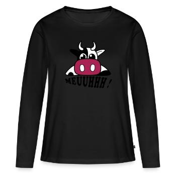 La Vachette - T-shirt manches longues Premium bio Femme - noir - Devant - Julia (174cm)