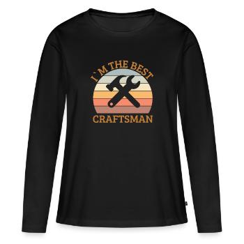 Ich Bin Der Beste Handwerker - Frauen Premium Bio Langarmshirt - Schwarz - Vorne - Julia (174cm)