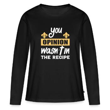 Votre avis n’était pas dans la recette - cuisine - T-shirt manches longues Premium bio Femme - noir - Devant - Julia (174cm)