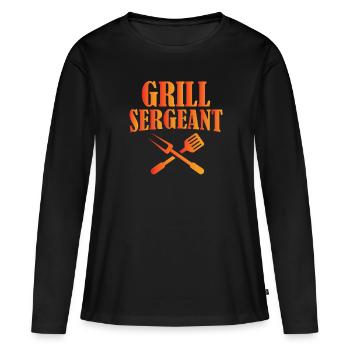 Grill Sergeant - Frauen Premium Bio Langarmshirt - Schwarz - Vorne - Julia (174cm)