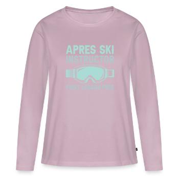 Apres Skilehrer Erste Lektion Kostenlos - Ski - Frauen Premium Bio Langarmshirt - Altrosa - Vorne - Julia (174cm)