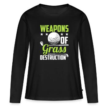 Lustiger Golf Spruch - Golfer - Frauen Premium Bio Langarmshirt - Schwarz - Vorne - Julia (174cm)