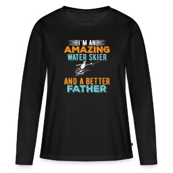 Je suis un excellent skieur nautique - T-shirt manches longues Premium bio Femme - noir - Devant - Julia (174cm)
