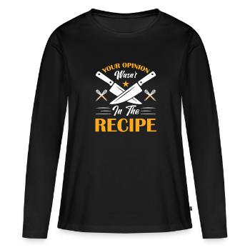 Votre avis n’était pas dans la recette - T-shirt manches longues Premium bio Femme - noir - Devant - Julia (174cm)