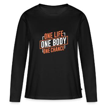 One Life, One Body, One Opportunity - Women's Premium Organic Long Sleeve Shirt - black - Front - Julia (174cm)