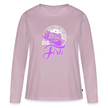 Just a girl catching big fish - Women's Premium Organic Long Sleeve Shirt - dusky pink - Front - Julia (174cm)
