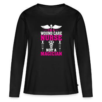 Je suis une infirmière spécialiste des plaies, pas une sorcière - T-shirt manches longues Premium bio Femme - noir - Devant - Julia (174cm)
