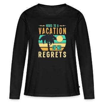 Pour des vacances sans regrets - T-shirt manches longues Premium bio Femme - noir - Devant - Julia (174cm)