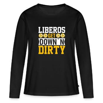 Liberos get dirty - Women's Premium Organic Long Sleeve Shirt - black - Front - Julia (174cm)