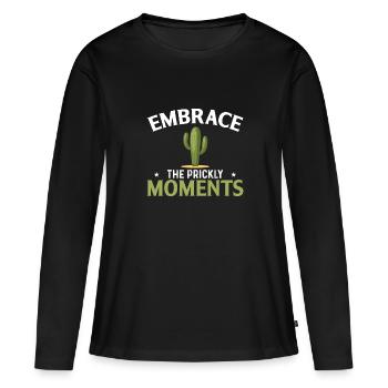 Embrace the delicate moments - Women's Premium Organic Long Sleeve Shirt - black - Front - Julia (174cm)