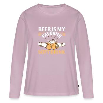 Beer is my favorite soft drink - Women's Premium Organic Long Sleeve Shirt - dusky pink - Front - Julia (174cm)