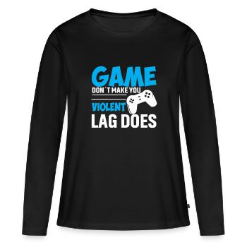 Le jeu ne vous rend pas violent The Lag - T-shirt manches longues Premium bio Femme - noir - Devant - Julia (174cm)