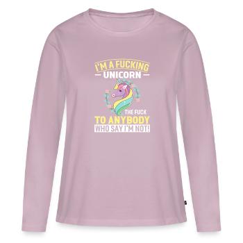Ich bin ein verdammtes Einhorn... Verdammt noch mal für jeden, der - Frauen Premium Bio Langarmshirt - Altrosa - Vorne - Julia (174cm)