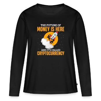 L’avenir de l’argent est ici, et il s’appelle Crypt - T-shirt manches longues Premium bio Femme - noir - Devant - Julia (174cm)