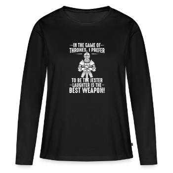 In the game, I prefer to be the jester - Women's Premium Organic Long Sleeve Shirt - black - Front - Julia (174cm)