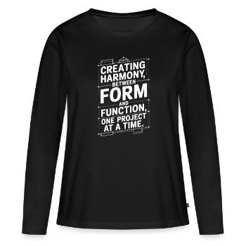Créer une harmonie entre la forme et la fonction, un pr - T-shirt manches longues Premium bio Femme - noir - Devant - Julia (174cm)