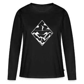 Slackline Balance Sport Slacklineing Slack Gift - T-shirt manches longues Premium bio Femme - noir - Devant - Julia (174cm)