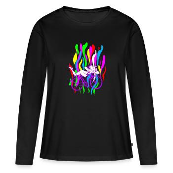 Idée cadeau Albert Hofman de Ldz Drug Acid Hallucinogen - T-shirt manches longues Premium bio Femme - noir - Devant - Julia (174cm)