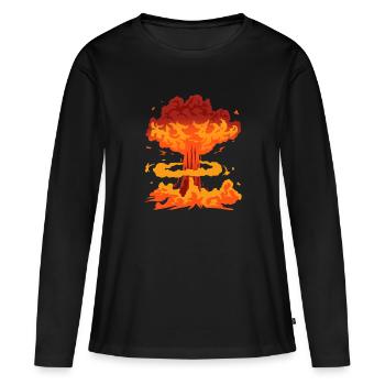Nuke Nuking Bombing Fire Bombshell Missile Gift - Women's Premium Organic Long Sleeve Shirt - black - Front - Julia (174cm)